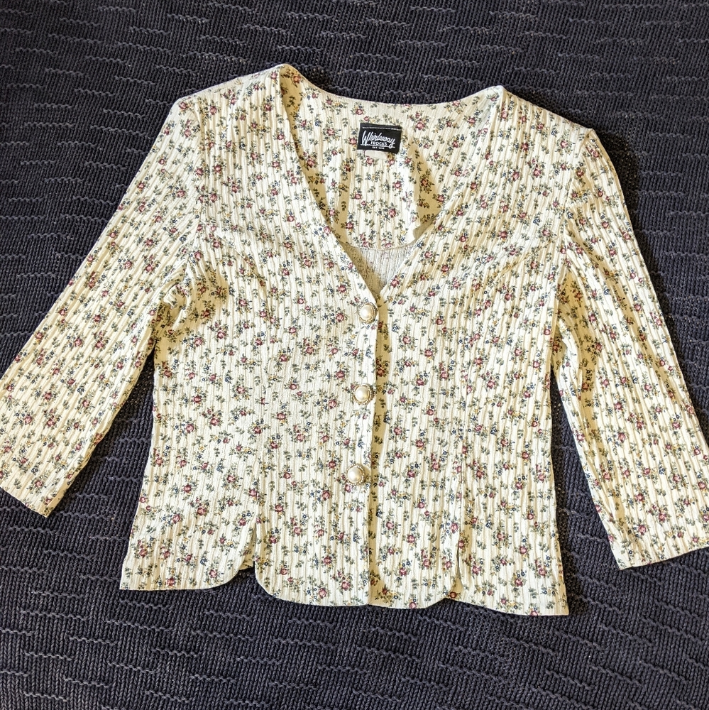 Vtg Floral Cottagecore Sweatervest